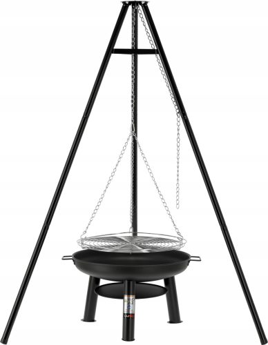  FÜGGŐ GRILLÁLLVÁNY KERTI TÁBORTÜZES KANDALLÓRÁCS 61cm LUND