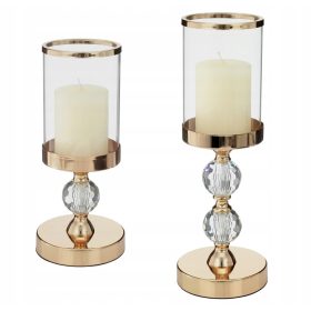  Dekoratív lámpa, fém, üveg, 34,5 cm