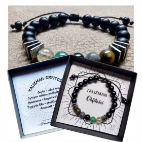    Férfi karkötő TALISMAN OF BUNDANCE, természetes kövek, Állítható kerület