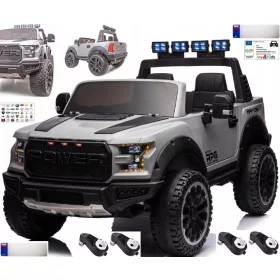   JEEP RAPTOR F-150 12V 12AH akkumulátorral, 4x4 meghajtással, LED-ekkel, EVA bőr kerekekkel