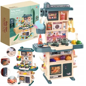   Interaktív gyerekkonyha, teljesen felszerelt csaptelepes sütőedények