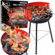  KEREK SZÉN GRILL KERTI TOURIST BBQ KISZERELHETŐ HAJTÓ Rács
