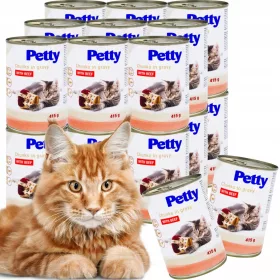    PETTY CAN NEEDZES MACSKAELEDEL DARABOK MARHAHÚSSAL SZÓZÁSBAN 415G