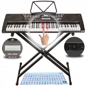    Keyboard Meike Billentyűzet orgona MK-825 játék tanuláshoz állvány állvány USB