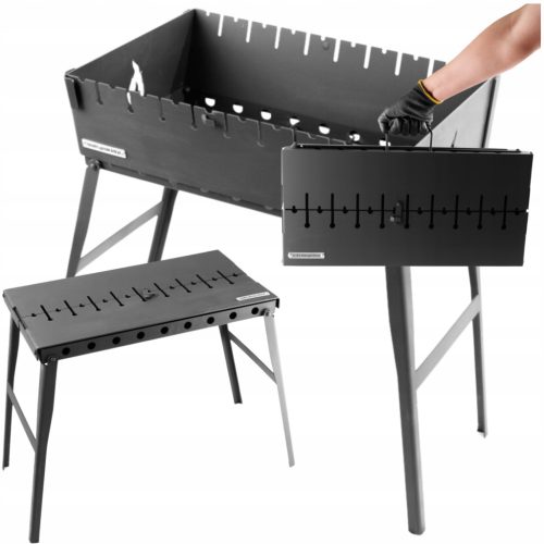  Mangal grill tok 10 nyárshoz Faszén összecsukható fém 3 mm