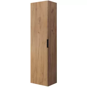   Fürdőszoba szekrény függő oszlop tölgy 136 cm divatos barázdált MDF előlapok