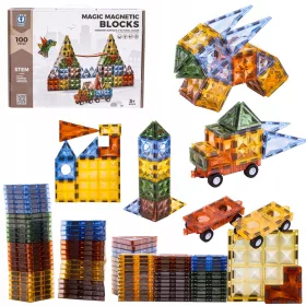    Mágneses építőelemek készlete Creative Train Tower 100 db