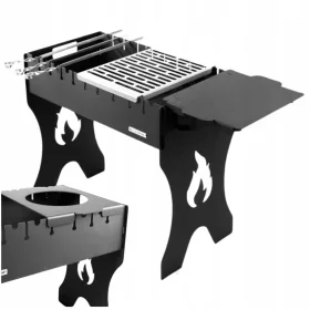    Összecsukható Tourist Grill 10 nyárshoz 3 mm Acél Mangal faszén