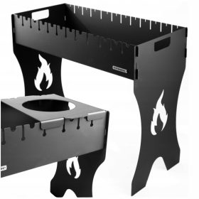    Összecsukható Tourist Grill 12 nyárshoz 3 mm Acél Mangal faszén