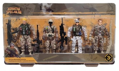  Figurakészlet katona modell SPECIAL UNIT 10cm mozgatható elemek. 4 db