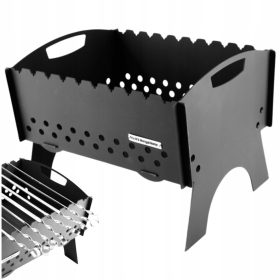    Mangal Grill 10 nyárshoz Faszén Fém 3 mm Összecsukható Multifunkciós