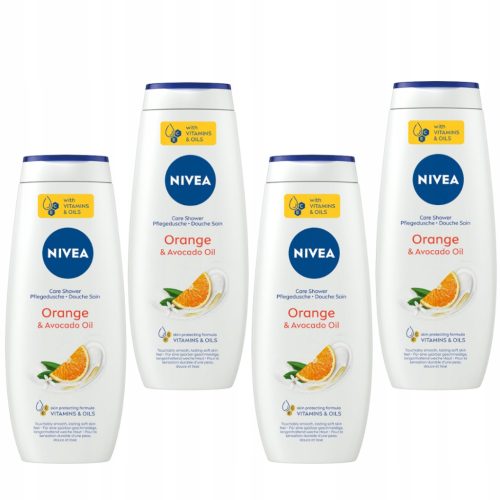  NIVEA ORANGE & AVOCADO OIL Női ápoló tusfürdő 500ml x4