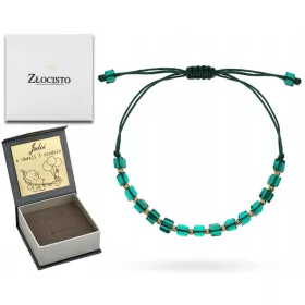    ARANY HÚZOS KARKÖTŐ GYÉMÁNT GOLYÓK ZÖLD KÖVEK A HÚZON