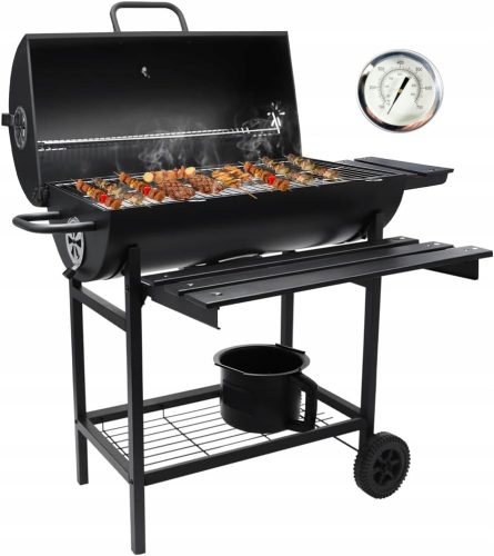  KERÉKES SZÉN GRILL KEREKEN POLCOK BRIKETGRILL SZÉNHEZ
