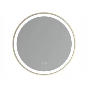    LED megvilágítású tükör 80 cm kerek arany keret ANTIFOG 2 világos színben