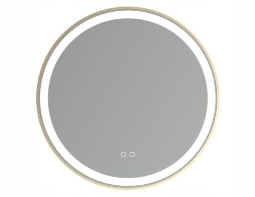  LED megvilágítású tükör 80 cm kerek arany keret ANTIFOG 2 világos színben