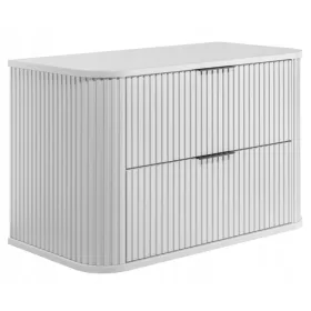    Fürdőszoba szekrény mosdóhoz Hornyolt függesztő fehér 80 ovális előlap