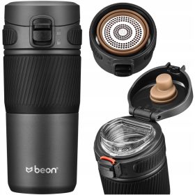    TERMÁLIS BÖGRE KÁVÉHOZ ÉS TÁHOZ AZ AUTÓBA, FESZES, csúszásmentes, 450 ml