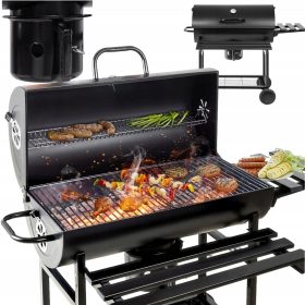    GRILL KERTI GRILL SZÉN FEDŐS HAMUTESZ HŐMÉRŐ HORDÓ XXL