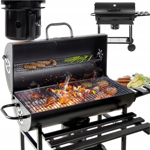  GRILL KERTI GRILL SZÉN FEDŐS HAMUTESZ HŐMÉRŐ HORDÓ XXL