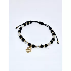    Karkötő egy húron Stones Turmaline Hegyikristály Fatima's Hand Heart