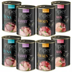    PIPER Dolina Noteci nedves macskaeledel, ízkeverék, 8 x 400g, gabonamentes