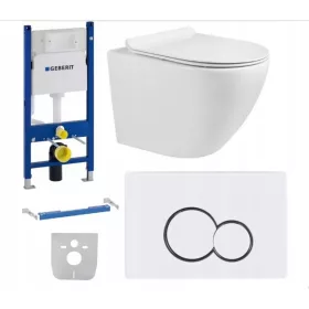    SZETT WC RÁCS GEBERIT UP100 + fehér prés + WC csésze + tábla W/O