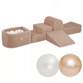    Mini hab játszótér gyerekeknek Misioo Beige Boucle akadálypálya