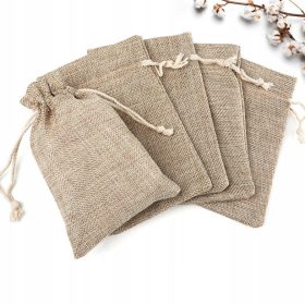    Szövettáskák zsinórral Juta cukorkatáska zsinórral vászon ajándék 30x