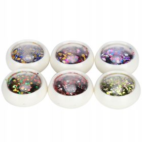    Hat doboz kerek színű műanyag flitterrel barkács dekorációhoz