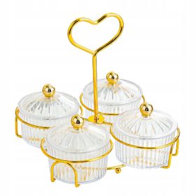    Desszert elválasztó tányér Osztott tálaló edény fedővel