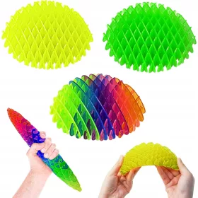    Fidget Worm antistressz játék Morphotic féreg készlet 3 db sárga+zöld