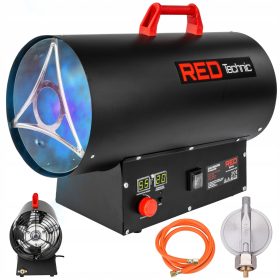    GÁZFŰTŐ LEVEZŐ LCD TERMOSZTÁT NAGY TELJESÍTMÉNY 45 KW + CSÖKKENTŐCSŐ