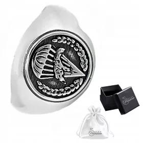    Ezüst pecsétgyűrű 925 Ring Ejtőernyős Szimbólum | r 34