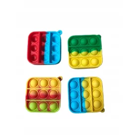    32x POP IT SQUARE, STRESSZ ELLENI ÉRZÉKELŐ JÁTÉKOK KULCSOS GYERMEKEKNEK