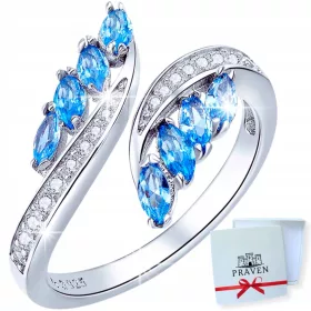    925 ezüst szárnyú állítható gyűrű 925 ezüst cirkóniával PRAVEN