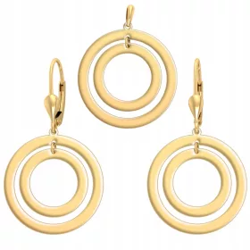   Arany ékszerkészlet CIRCLES fülbevaló és medál pr.585 geometrikus körök