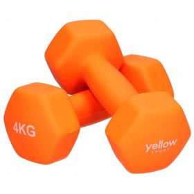    Masszív bevonatú/gumírozott súlyzók Yellow Sport készlet