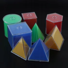    8db színes, geometrikus szilárd formájú matematikai játék gyerekeknek