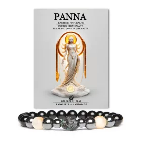    Elai Kövekből készült férfi karkötő - Zodiákus jel - Szűz - Smaragd