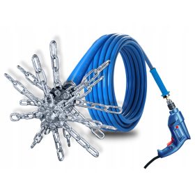    TURBO kéménytisztító készlet fúrógéphez 16 LÁNCOS kefével - 5m