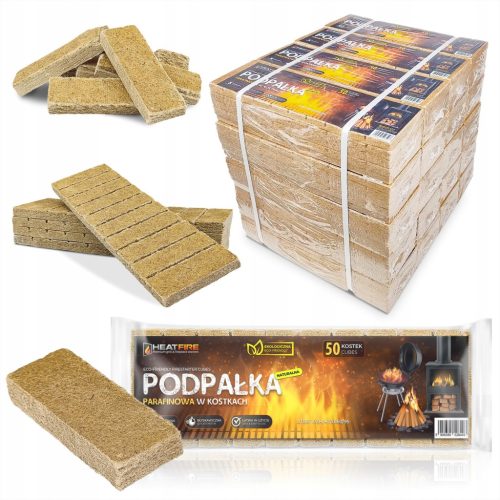  Ökológiai GYÚJTÁS KOCKÁBAN HeatFire Kindling KANDALLÓ Grillhez 50 db.