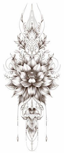  IDEIGLENES TETTOO LOTUS FLOWER ROSE NŐI MANDALA NŐI BOHO NŐI