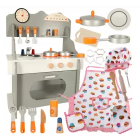    MDF fából készült konyha gyerekeknek, nagy sütő KX4626