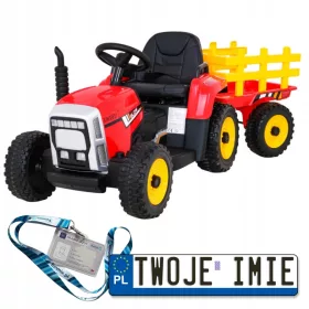    FÚVÓ TRAKTORJÁRMŰ GYERMEK UTÁNFOTÓVAL, AKKUMULÁTOR 2X25W, EVA ECO BŐR