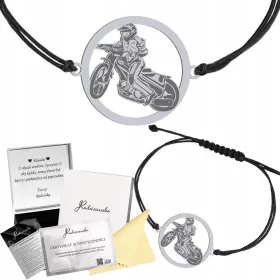    Ezüst Speedway Speedway karkötő zsinór ajándék ékszer INGYENES GRAVÍRÁS