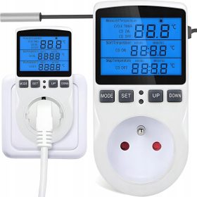    Hőmérséklet szabályozó Elektronikus szobatermosztát 230V 16A aljzat
