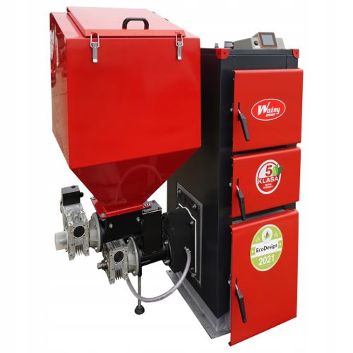  Woźny Junior kétfunkciós acél kályha ökoborsószénhez, pellethez, 15 kW
