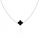 Ezüst lóhere choker nyaklánc, fekete ónix PR.925, 40cm