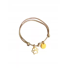    KUTYAMANCS karkötő gravírozással, A KUTYA MANCS NÉVÉVEL, ARANY, gravírozott madzag